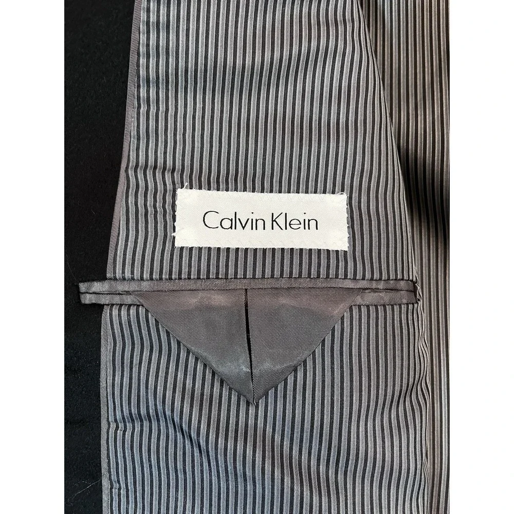 Calvin Klein‎ Mens 44L Onyx Black 100% Cashmere Blazer Sport Coat 2 Button